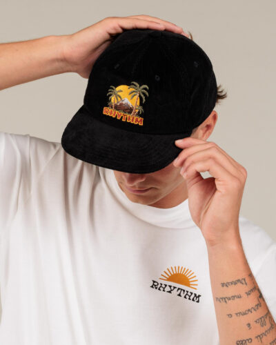 Rhythm Men's Palm Island Cord Cap in Black