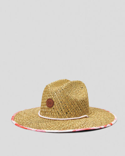 Roxy Women's Pina To My Colada Printed Hat in Coral Size Small/Medium