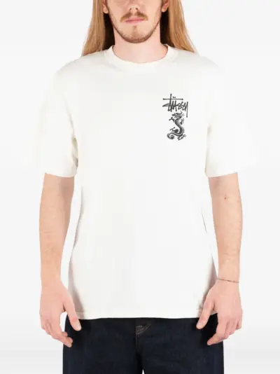 Stüssy dragon graphic T-shirt - Neutrals