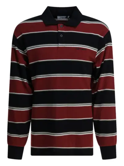 Carhartt WIP L/S Malone Rugby striped long-sleeve polo shirt - Red