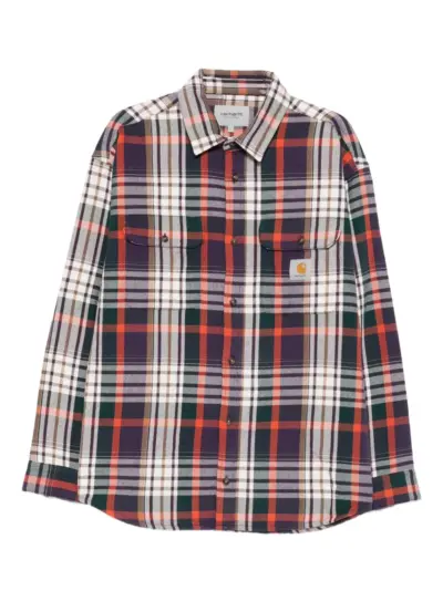 Carhartt WIP check-pattern long-sleeved shirt - Blue