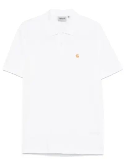 Carhartt WIP logo-embroidered polo shirt - White