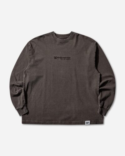 Men s Pigment Dyed Longsleeve T-Shirt Brown
