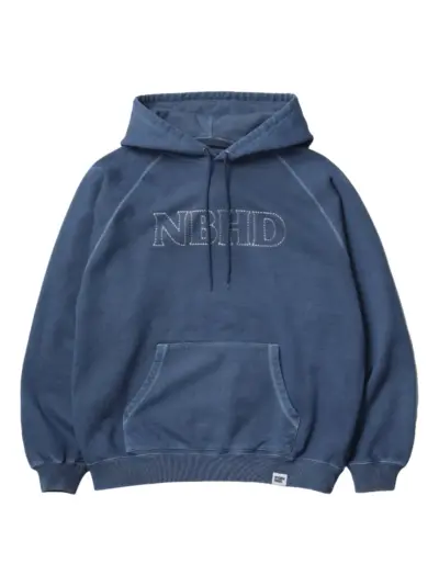 Neighborhood logo-graphic hoodie - Blue