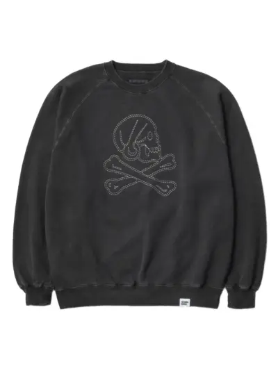 Neighborhood skull-embroidered sweatshirt - Grey