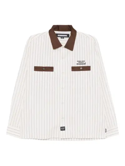 Neighborhood striped pocket shirt - White