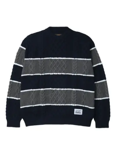 Neighborhood x Eddie Bauer striped cable-knit sweater - Blue