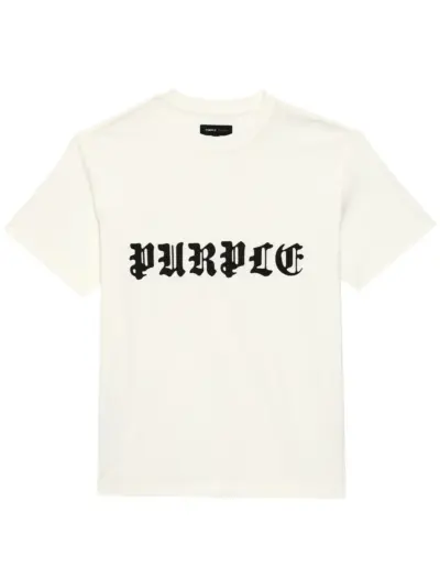 Purple Brand Gothic Wordmark T-shirt - White