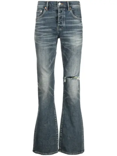 Purple Brand P004 low-rise flared jeans - Blue