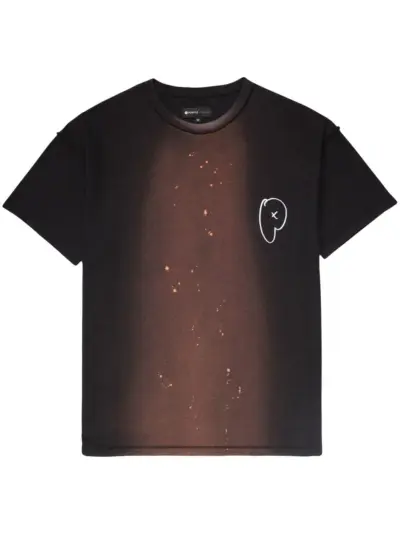 Purple Brand logo-print cotton T-shirt - BLACK
