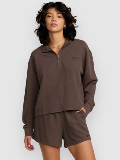 RVCA Glory Waffle Sweater brown bear