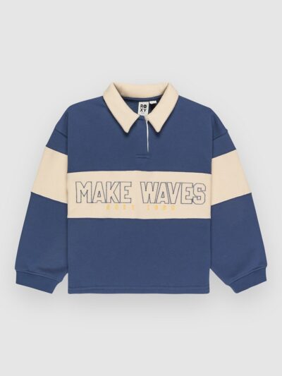Roxy Iconic Waves Kids Longsleeve Polo vintage indigo