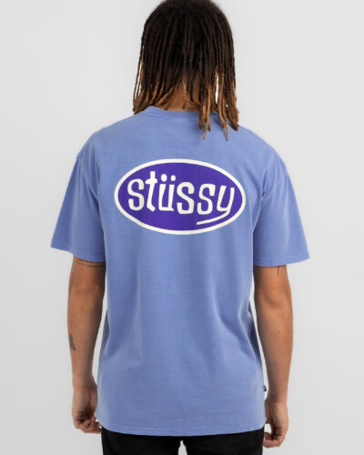 Stussy Men's Pitstop T-Shirt in Blue Size Large