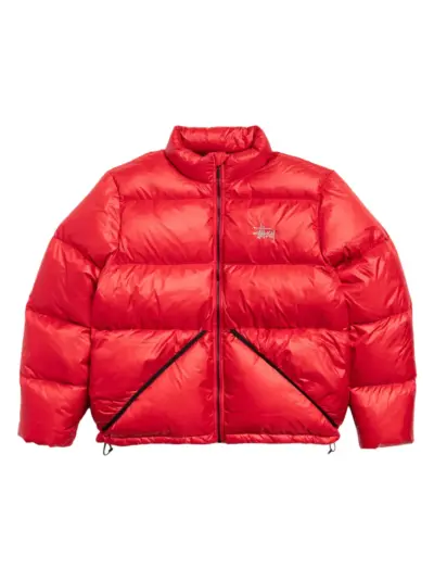 Stüssy logo puffer jacket - Red
