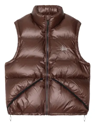 Stüssy padded zip-fastening gilet - Brown
