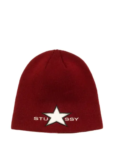 Stüssy star-motif beanie hat - Red