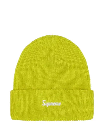 Supreme loose-gauge logo beanie hat - Green
