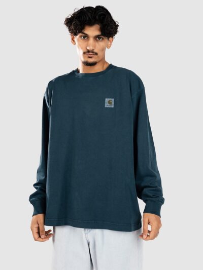 Carhartt WIP Vista Long Sleeve T-Shirt deep lagoon garment dyed