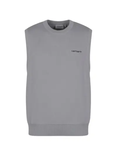 Carhartt WIP logo-embroidered knitted vest - Grey