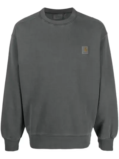 Carhartt WIP plain logo-patch cotton sweatshirt - Grey