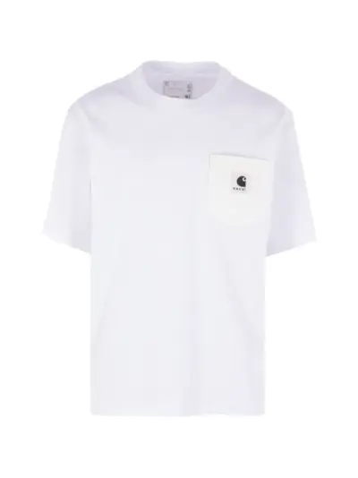 Carhartt WIP x Sacai logo-patch short-sleeved T-shirt - White