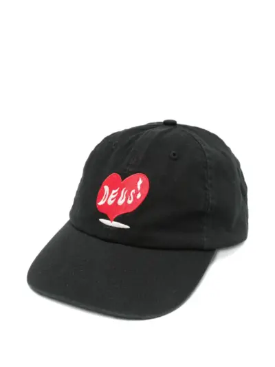 Deus Ex Machina logo-embroidered cap - Black
