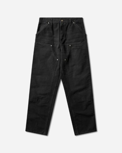 Men s Double Knee Pants Black (Grind Washed)