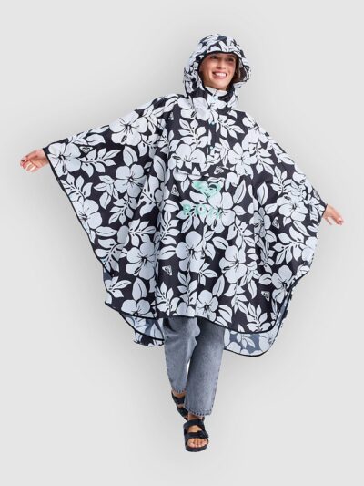 Roxy Midnight Rain Surf Poncho anthracite the big mo