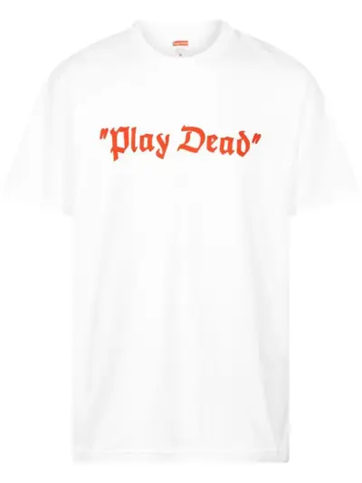 Supreme Play Dead slogan-print T-shirt - White