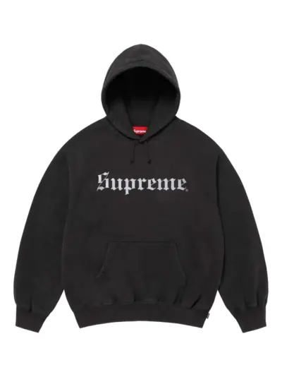Supreme logo-print hoodie - Black