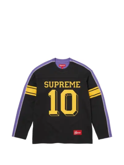 Supreme long-sleeve football T-shirt - Black