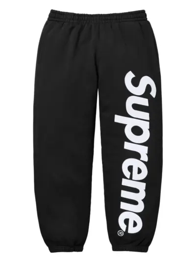 Supreme satin-appliqué track pants - Black