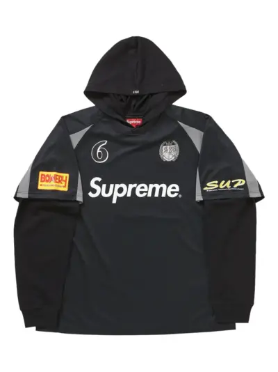 Supreme soccer hooded jersey - Black