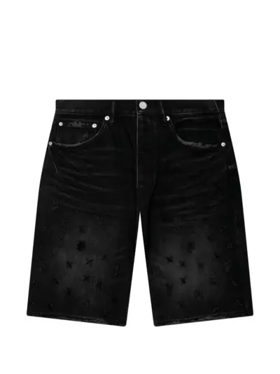 Purple Brand beaded monogram shorts - Black