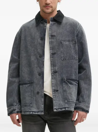 Purple Brand corduroy-detail buttoned jacket - Blue