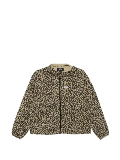 Stüssy cheetah-print logo jacket - Neutrals