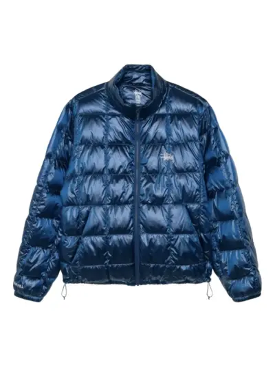 Stüssy logo-detail quilted jacket - Blue
