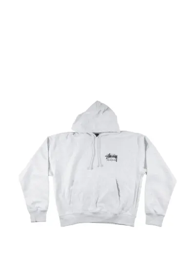 Stüssy logo-print hoodie - Grey