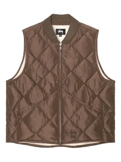 Stüssy quilted gilet - Brown