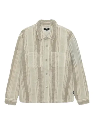 Stüssy stripe sherpa shirt - Neutrals