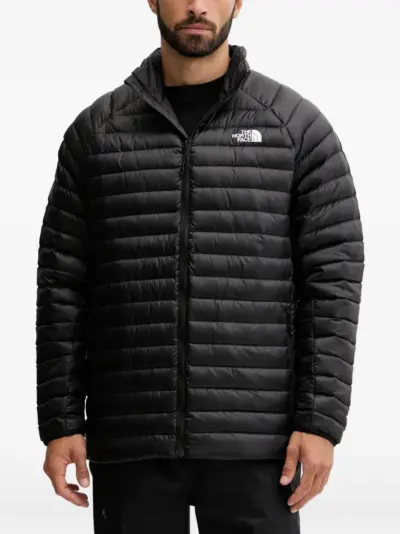 The North Face logo quilted ski jacket - Black