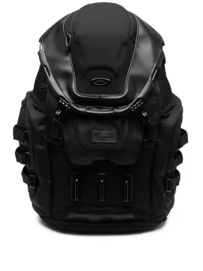 Oakley logo-patch zip-up backpack - Black